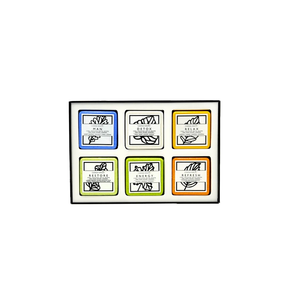 Canna Magic 100mg CBD Infused Bath Bombs Mens Gift Set - 6 Pieces