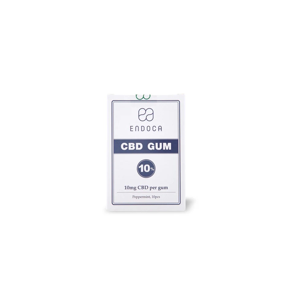 Endoca 100mg CBD Peppermint Chewing Gum - 10 Pcs