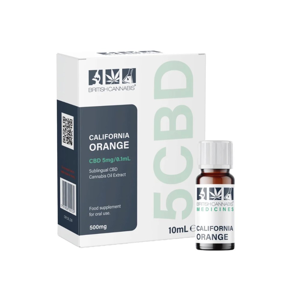 5CBD by British Cannabis 500mg CBD Full Plant Extract California Orange 10ml