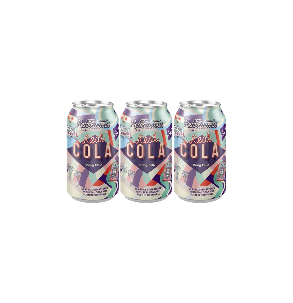 12 x Rebelicious 15mg CBD Real Cola Sparkling Soft Drink - 330ml