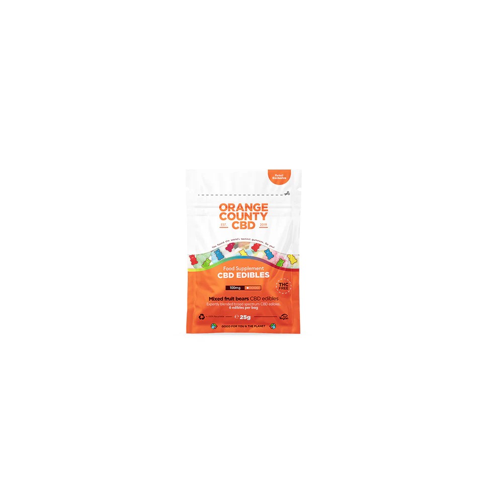 Orange County CBD 100mg Mini CBD Gummy Bears - 6 Pieces