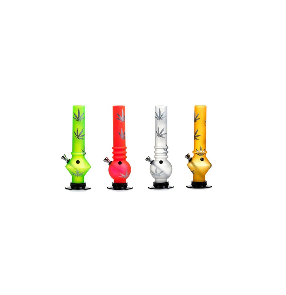 6 x Small Leaf Printed Acrylic Bong - FMP