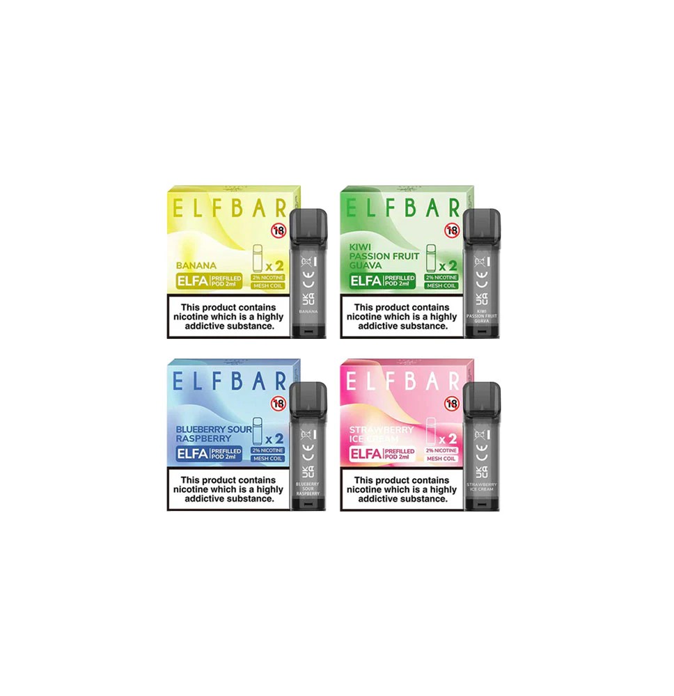 ELF Bar ELFA 20mg Replacement Prefilled Pods 2ml 1200 Puffs - 2 Pcs
