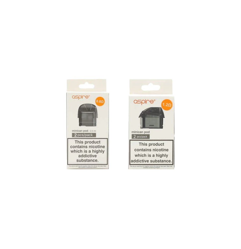 Aspire Minican Replacement Pods Two Pack 2ml (0.8Ohm/1.2Ohm)