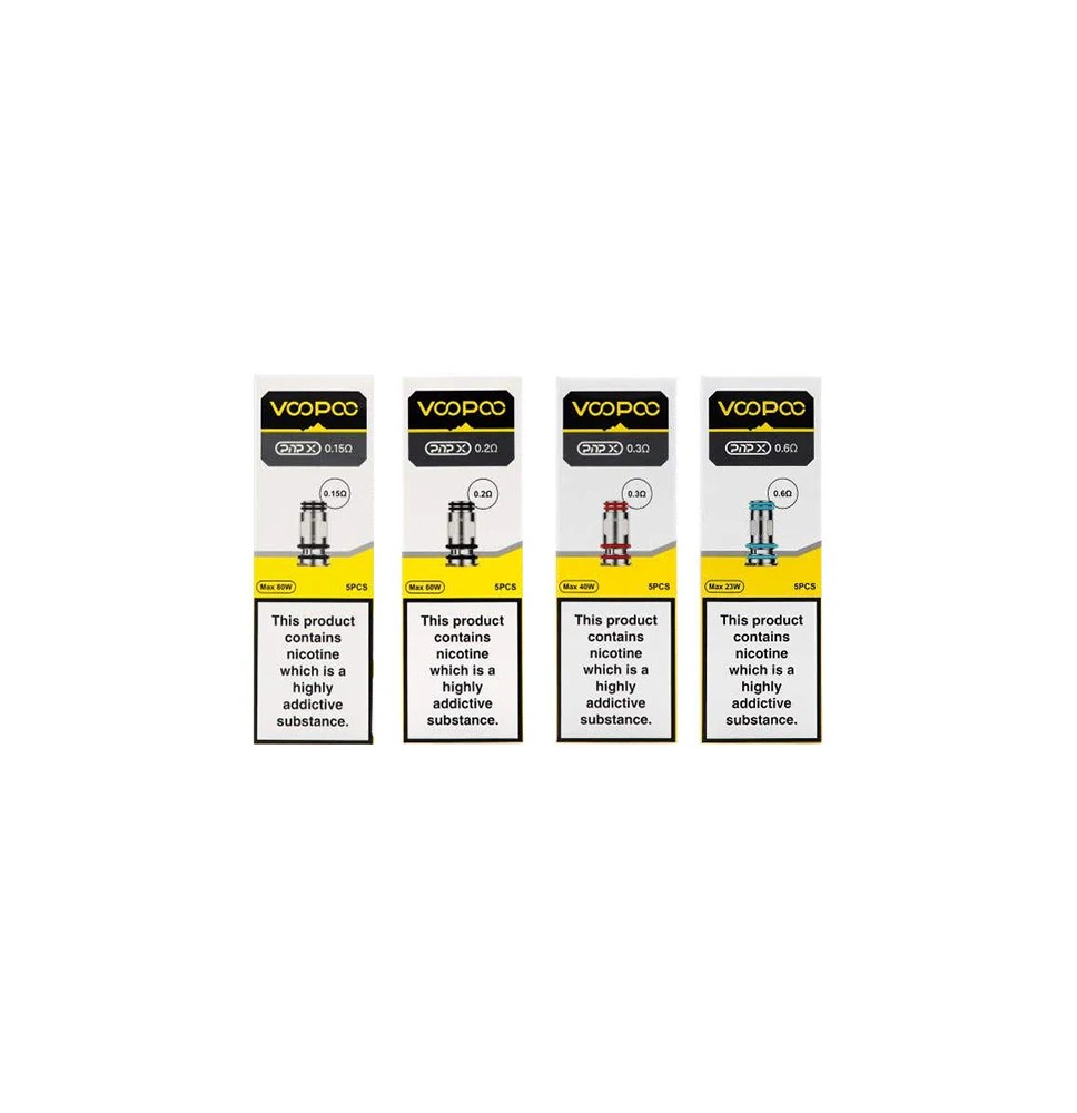 VooPoo PnP X Replacement Coils (0.15Ohm/0.2Ohm/0.3Ohm/0.6Ohm)