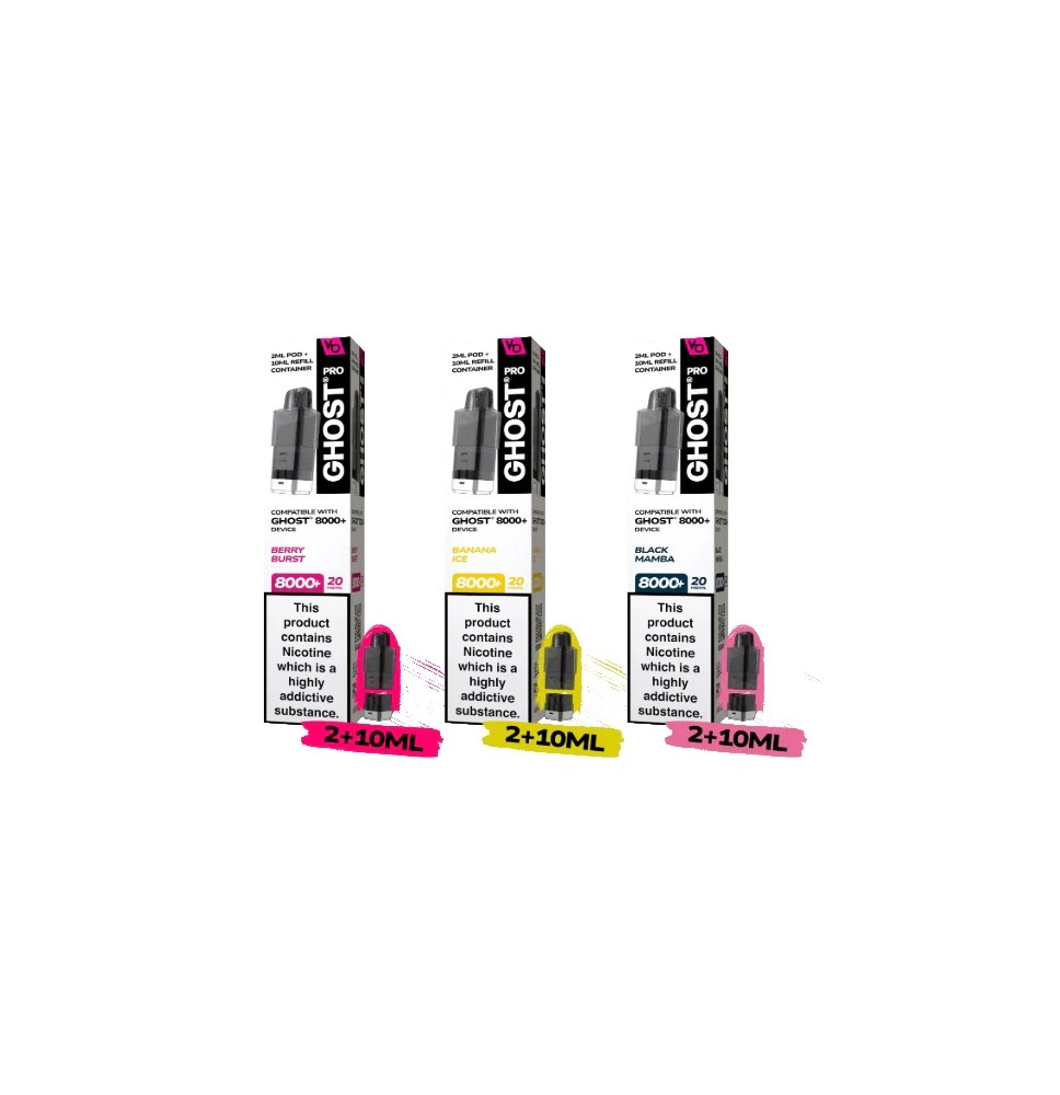 20mg Ghost Pro 8000+ By Vapes Bars Prefilled Pods