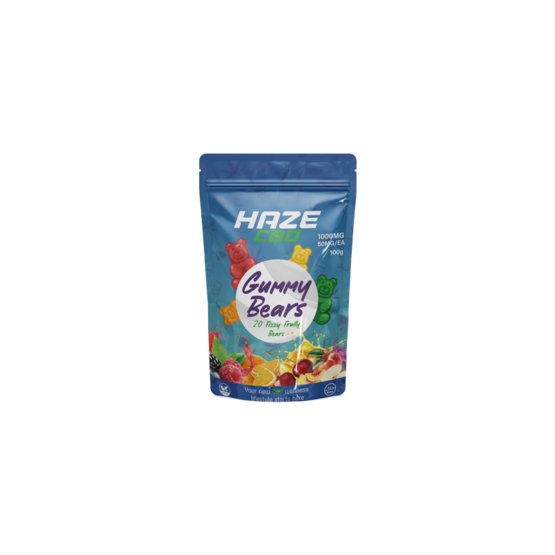 Buy Haze CBD 1000mg Gummy Bears - 20 Pieces | Express Highs UK