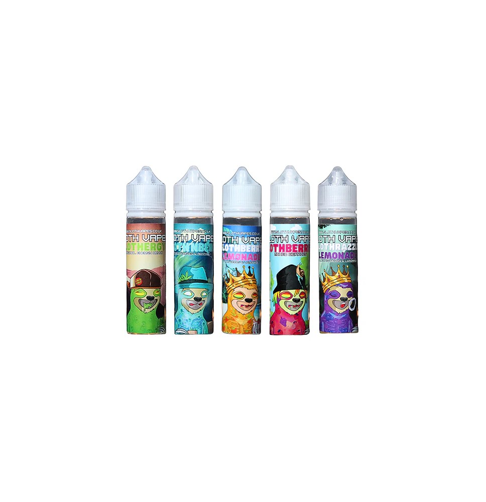 0mg Sloth Vapes 50ml Shortfill (70VG/30PG) (1 Free Nic Shot Per Shortfill)