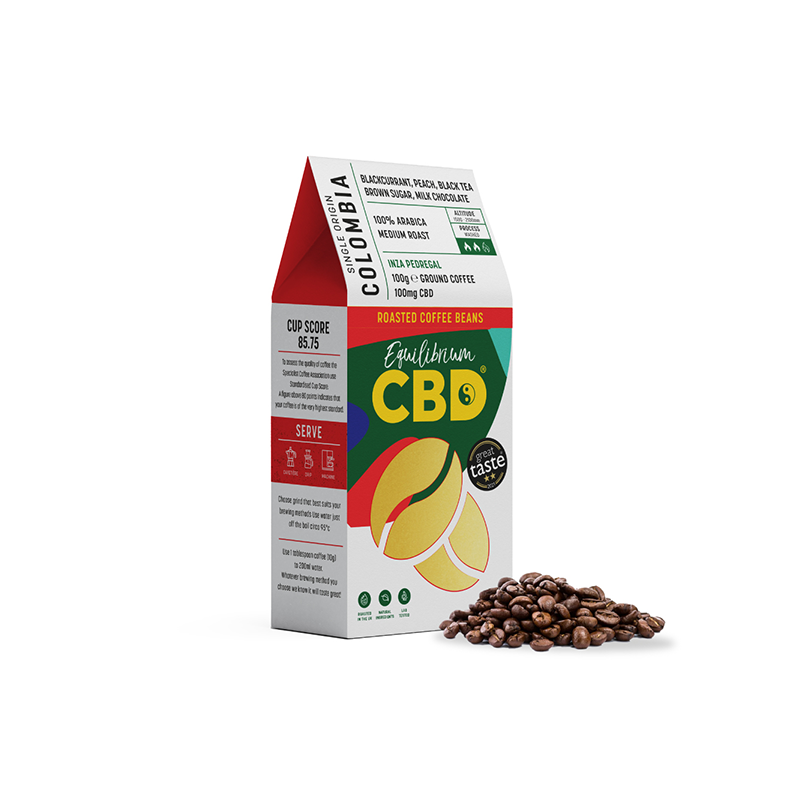 Buy Equilibrium CBD 100mg Full Spectrum Whole Coffee Beans - 100g | Express Highs UK
