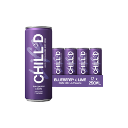 Buy 12 x CHILLD 20mg CBD Sparkling 250ml Blueberry & Lime | Express Highs UK