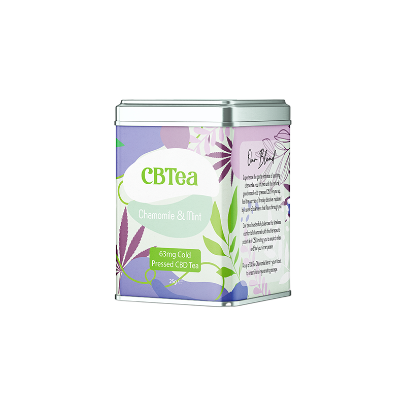 Buy CBTea 63mg Cold Pressed Full Spectrum CBD Chamomile & Mint - 25g | Express Highs UK