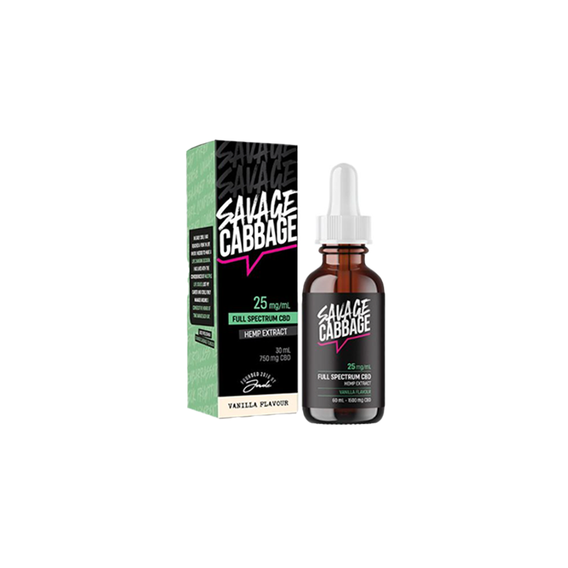 Buy Savage Cabbage 750mg CBD Oil Vanilla 30ml | Express Highs UK