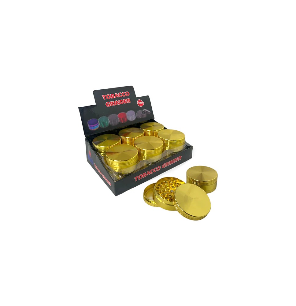 3 Parts Silver Metal Tobacco Grinder - PH6908-Gold