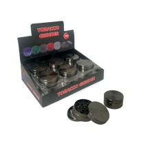 3 Parts Black Metal Tobacco Grinder - PH6906-Black
