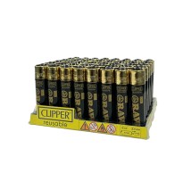 48 Clipper RAW Printed Refillable Lighters