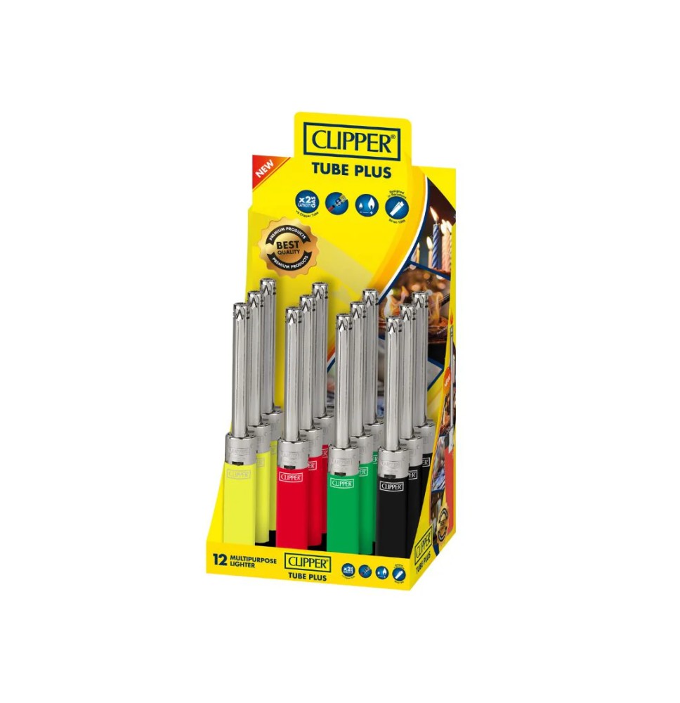 Clipper Tube+ Open Display Mixed Colours Lighters - TUB1S000UK