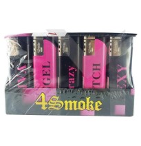 25 x 4Smoke Wind-Proof Printed Lighters - 218WE