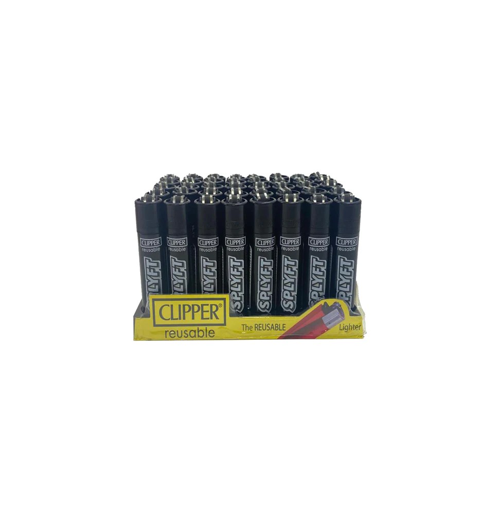 40 Clipper SPLYFT Black Large Classic Refillable Lighters