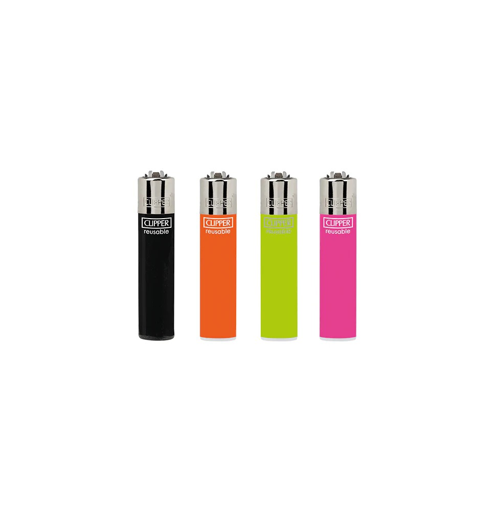40 Clipper D40 CP11 Classic Flint Assorted Solid Colour Lighters - CL1C006UKH