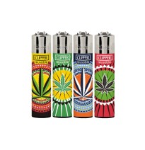 40 Clipper CP11RH Large Flint Refillable Weed Circles Lighters - CL3C1038UK