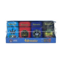 20 x 4smoke Dual Jet Leaf Design Electronic Refillable Lighters - DH750-01