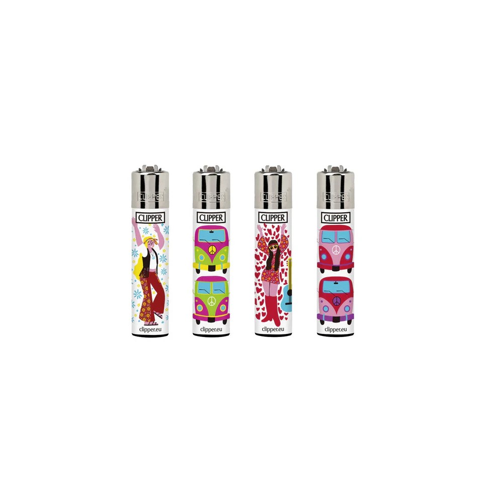 40 Clipper D48 CP11RH Classic Flint Psycho Hippie 3 Lighters - CL3A1677UKH