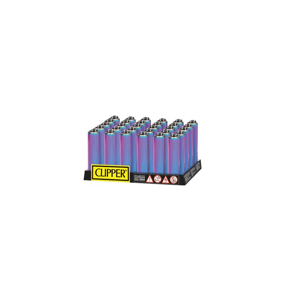 30 Clipper Micro Metal Cover Metallic Mixed Icy Lighters