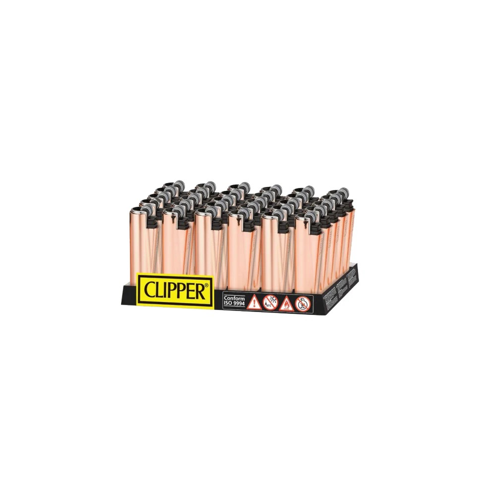 30 Clipper FCP22RH Classic Micro Rose Gold Shiny Lighters