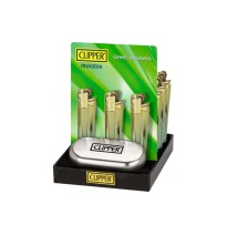 12 Clipper CMP11R Metal Flint Green Gradient Lighters - CM0S127UK