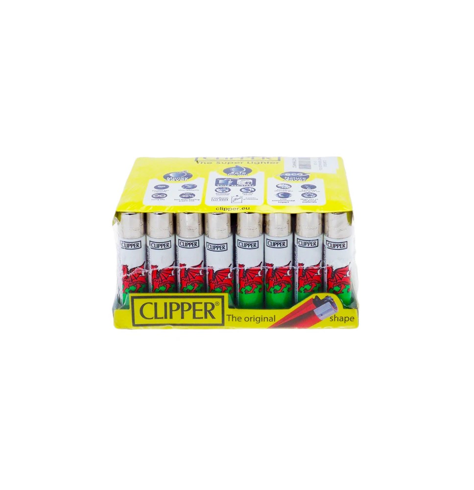 40 Clipper Refillable Classic Lighters Wales Flag - CL5C047UKH