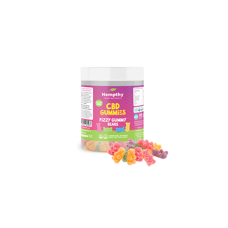 Buy Hempthy 1200mg CBD Fizzy Gummy Bears - 40 pieces | Express Highs UK