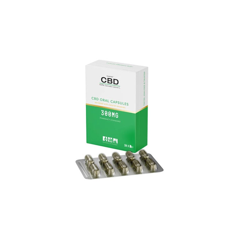 Buy CBD by British Cannabis 300mg CBD 100% Cannabis Oral Capsules - 30 Caps | Express Highs UK