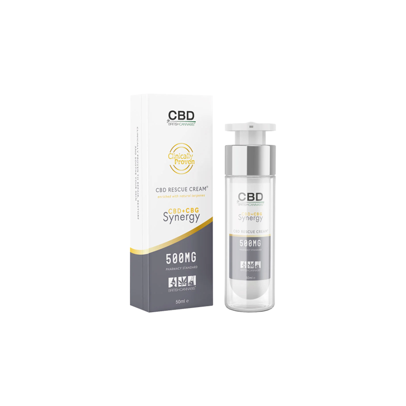 Buy CBD By British Cannabis Synergy 500mg CBG + CBD Rescue Cream - 50ml | Express Highs UK