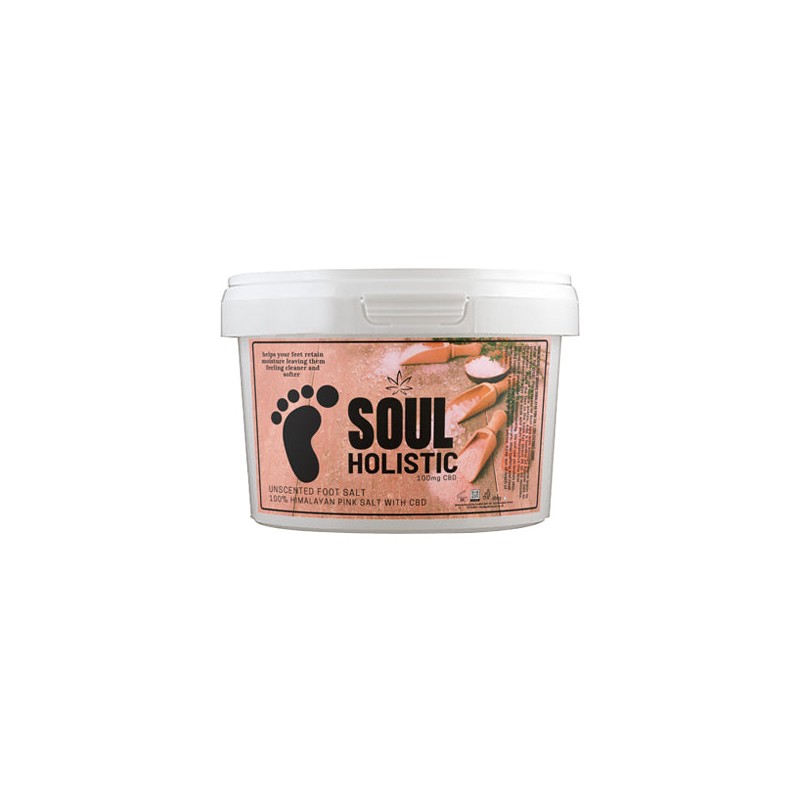 Buy Soul Holistic 100mg CBD Himalayan Pink Salt Unscented Foot Salt - 500g | Express Highs UK