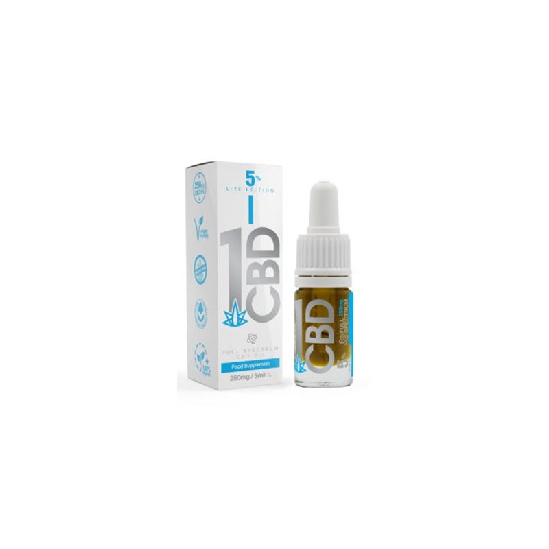 Buy 1CBD 5% Pure Hemp 250mg CBD Oil Lite Edition 5ml | Express Highs UK