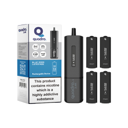 Buy 20mg Quadro 2.4K Pod Vape Kit 4 in 1 Black Series 2400 Puffs | Express Highs UK