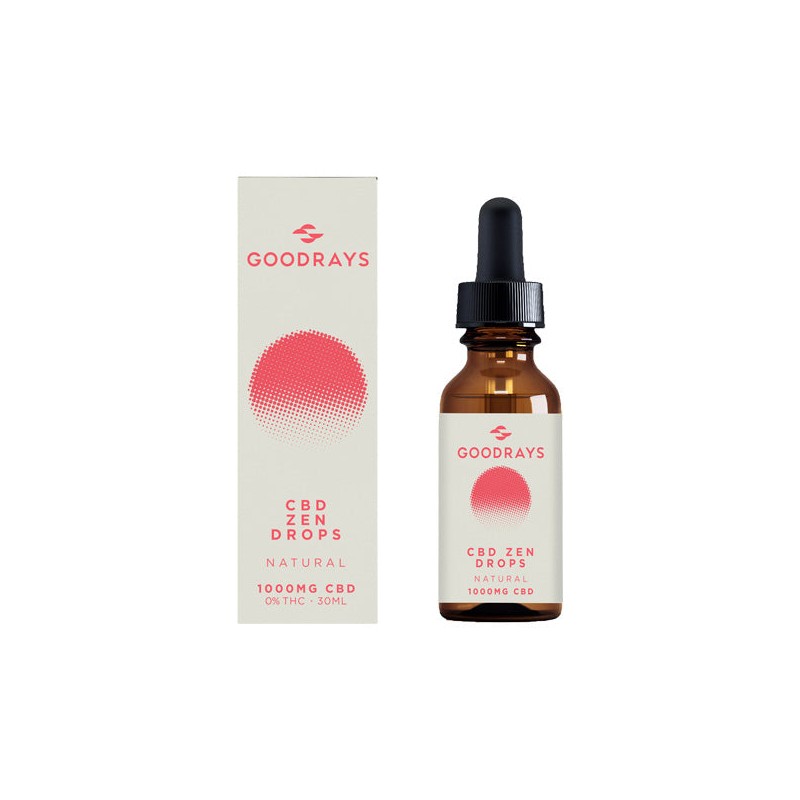 Buy Goodrays 1000mg CBD Natural Zen Drops - 30ml | Express Highs UK