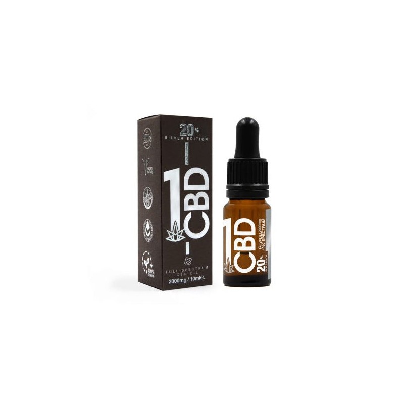 Buy 1CBD 20% Pure Hemp 2000mg CBD Oil Sliver Edition 10ml | Express Highs UK