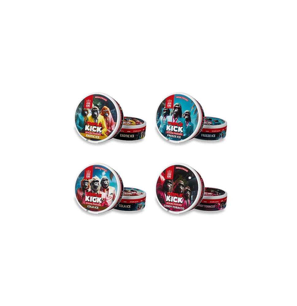 100mg Aroma King Triple Kick NoNic Pouches - 25 Pouches