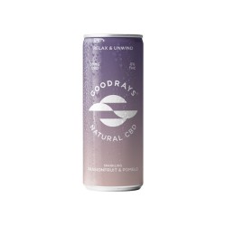 Buy 12 x Goodrays 30mg CBD Passionfruit & Pomelo Seltzer 250ml | Express Highs UK