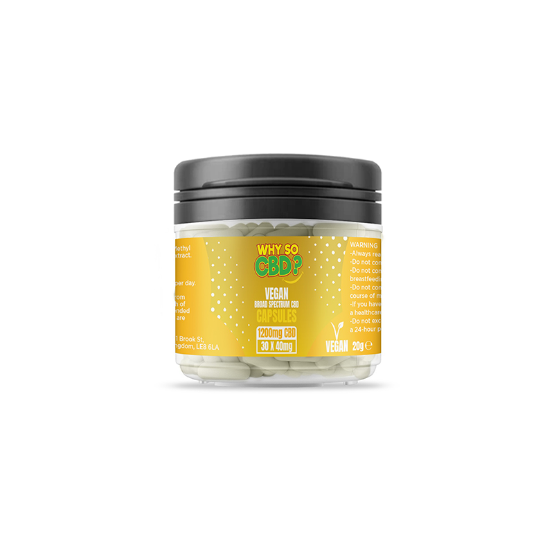 Buy Why So CBD? 1200mg Broad Spectrum CBD Vegan Capsules - 30 Caps | Express Highs UK