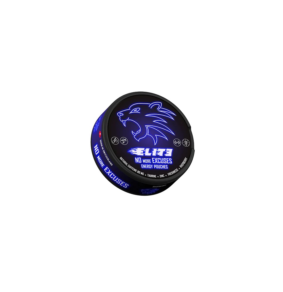 80mg Elite Raspberry Energy Caffeine Pouches - 22 Pouches