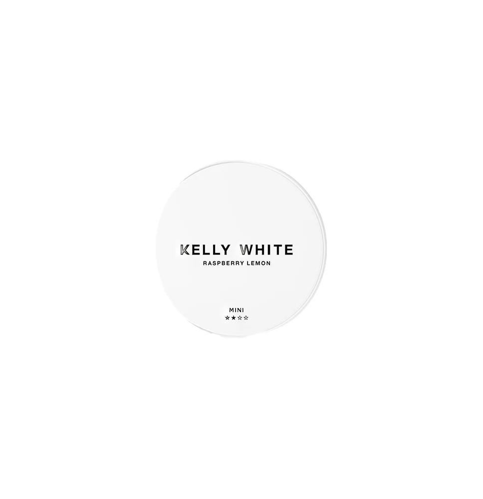 Short Dated :: 8mg Kelly White Mini Medium Raspberry Lemon Nicotine Pouches - 20 Pouches