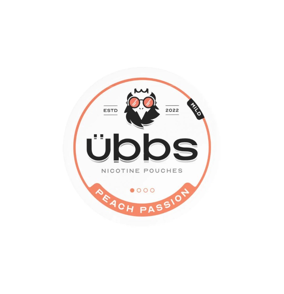 4mg Übbs Peach Passion Mild Strength Nicotine Pouches - 20 Pouches