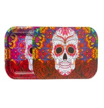Large Mixed Design Magnetic Metal Rolling Trays with Lid