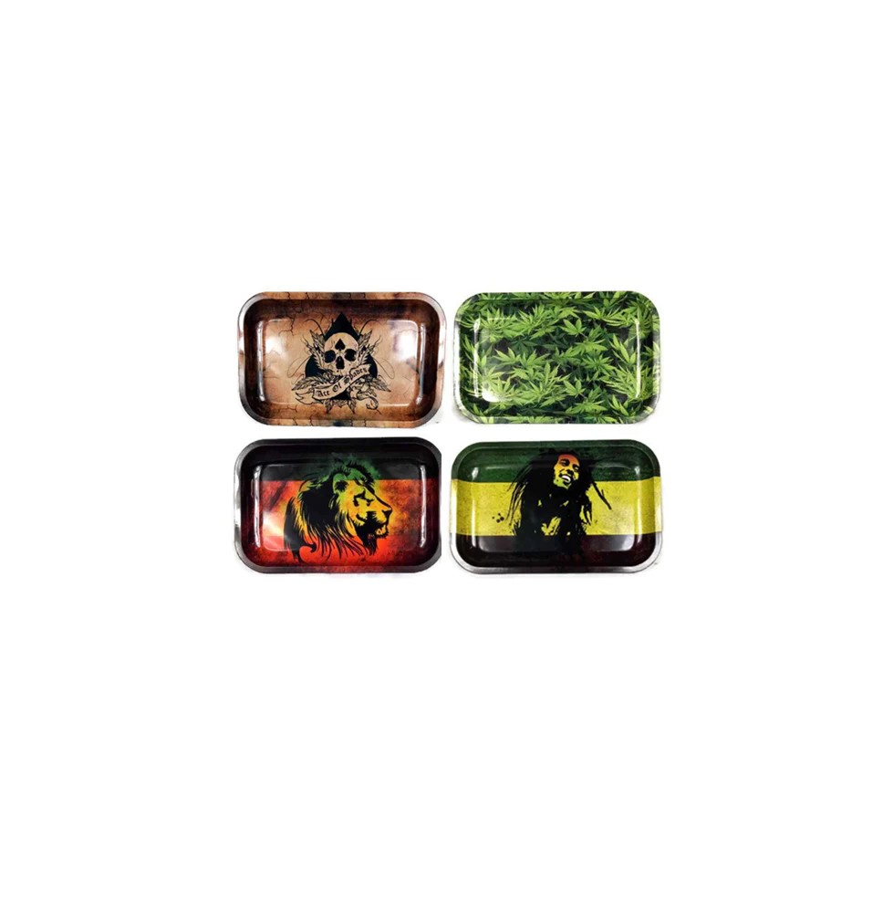 Mixed Design Metal Rolling Tray - 3401