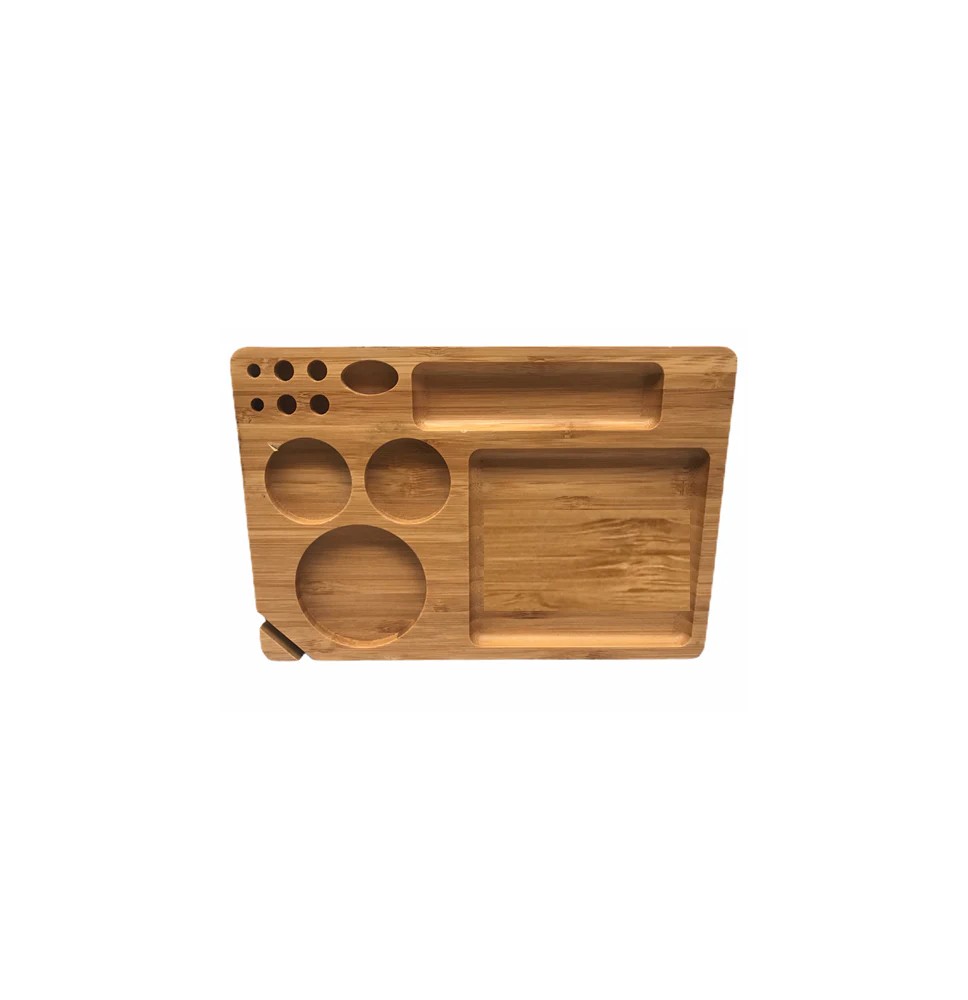 Medium Wooden Rolling Tray with Compartments - TRY-B230x155