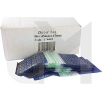 5 x Zipper Branded 45mm x 45mm Crown Bags
