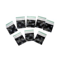 Zipper Branded 30mm x 30mm Black Leaf Bags