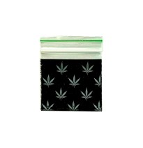 Zipper Branded 40mm x 40mm Black Leaf Bag